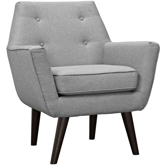 Modway Posit Upholstered Fabric Armchair in Light Gray