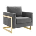 thumbnail image 1 of Modway Posse Performance Velvet Accent Chair, Gray, 1 of 3