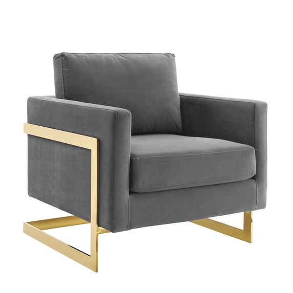 Modway Posse Performance Velvet Accent Chair, Gray