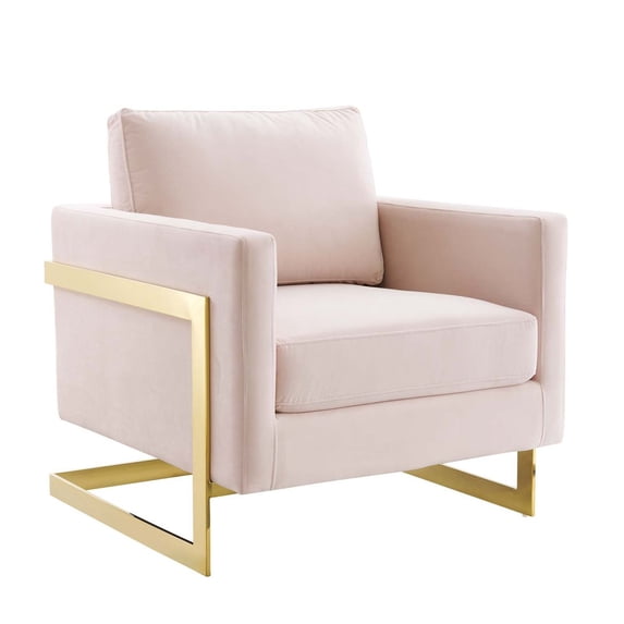 Modway Posse Performance Velvet Accent Chair, Pink