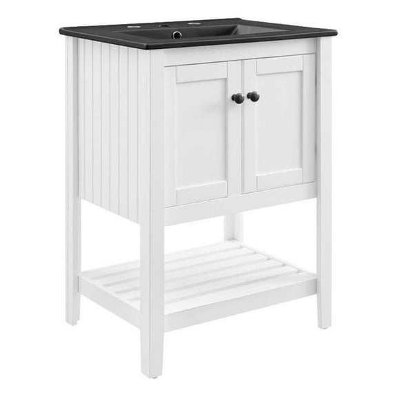 Modway Prestige 24" Bathroom Vanity in White Black