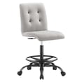 thumbnail image 1 of Modway Prim Metal and Vegan Leather Armless Drafting Chair in Black/Light Gray, 1 of 7