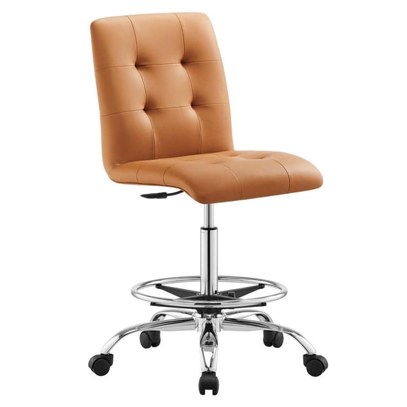 Modway Prim Armless Vegan Leather Drafting Chair