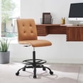 thumbnail image 1 of Modway Prim Metal and Vegan Leather Armless Drafting Chair in Black/Tan, 1 of 9