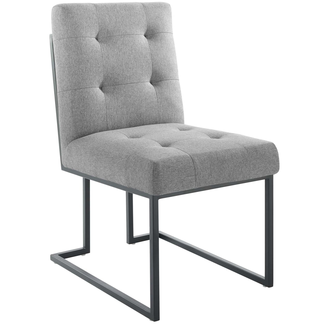 Privy Black and Light Gray Upholstered Side Chair
