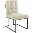 thumbnail image 1 of Modway Privy Black Stainless Steel Upholstered Fabric Dining Chair in Black Beige, 1 of 8