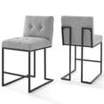 thumbnail image 1 of Modway Privy 24.5" Modern Fabric Counter Stool in Gray/Black (Set of 2), 1 of 4
