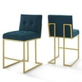 thumbnail image 1 of Modway Privy 24.5" Modern Fabric Upholstered Counter Stool in Azure (Set of 2), 1 of 4