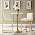 thumbnail image 1 of Modway Privy 27.5" Modern Velvet Bar Stools in Ivory/Gold (Set of 2), 1 of 4