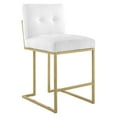 thumbnail image 1 of Modway Privy Gold Stainless Steel Upholstered Fabric Counter Stool in Gold White, 1 of 8
