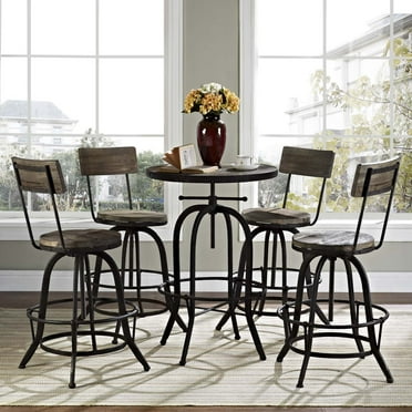 Modway Procure Bar Stool Set of 4 in Brown