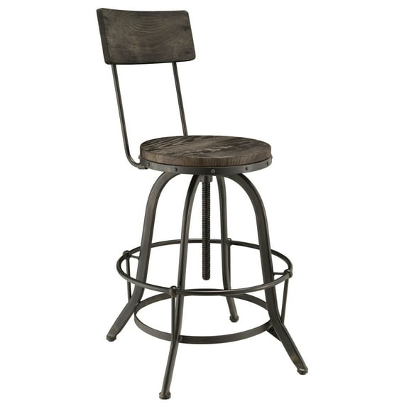 Modway Procure Wood Bar Stool in Black