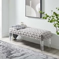 thumbnail image 1 of Modway Prologue Woven Performance Velvet Ottoman in Light Gray, 1 of 7