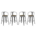 thumbnail image 1 of Modway Promenade 30" Modern Metal/Bamboo Bar Stools in Gunmetal (Set of 4), 1 of 5