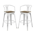 thumbnail image 1 of Modway Promenade 30" Modern Metal Bar Stools in White (Set of 2), 1 of 5