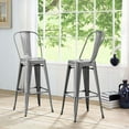 thumbnail image 1 of Modway Promenade 29.5" Modern Metal Bar Stool in Gunmetal Finish, 1 of 4