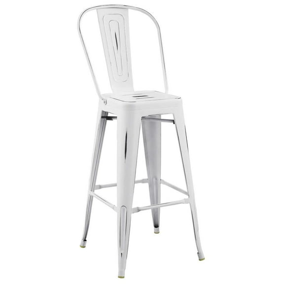 Modway Promenade Metal Bar Side Stool in White
