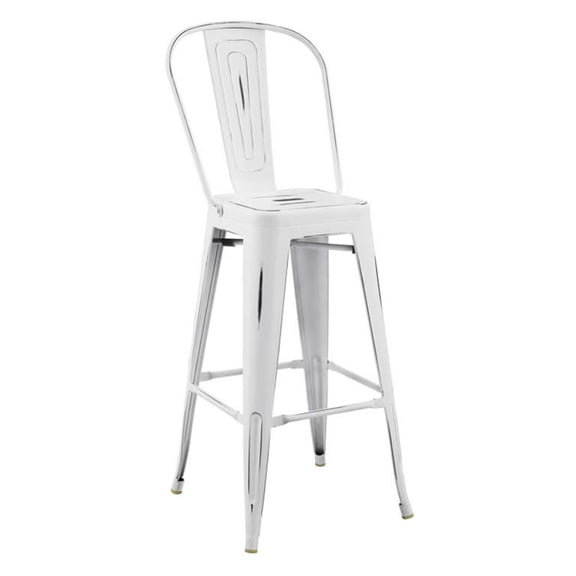 Promenade Metal Bar Side Stool - White