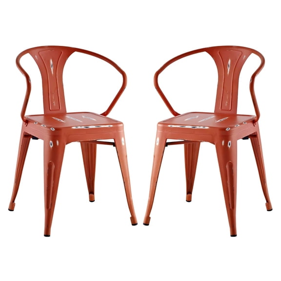 Promenade Dining Chair Set of 2 in Red