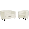 thumbnail image 1 of Modway Prospect 2 Piece Performance Velvet Loveseat and Armchair Set in Ivory, 1 of 7