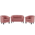 thumbnail image 1 of Modway Prospect Channel Tufted 3 Piece Performance Velvet Set in Dusty Rose, 1 of 6