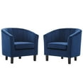 thumbnail image 1 of Modway Prospect Modern Performance Velvet Armchair in Navy (Set of 2), 1 of 4