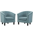thumbnail image 1 of Modway Prospect Channel Tufted Performance Velvet Armchair Set of 2 in Light Blue, 1 of 5