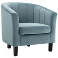 thumbnail image 1 of Modway Prospect Channel Tufted Performance Velvet Armchair in Light Blue, 1 of 6