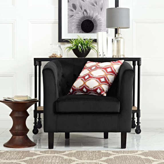 Modway Prospect Performance Velvet Armchair in Black