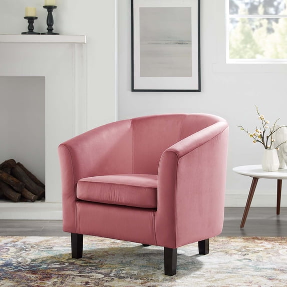 Modway Prospect Performance Velvet Armchair in Dusty Rose