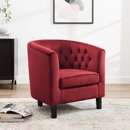 Modway Prospect Performance Velvet Armchair in Maroon