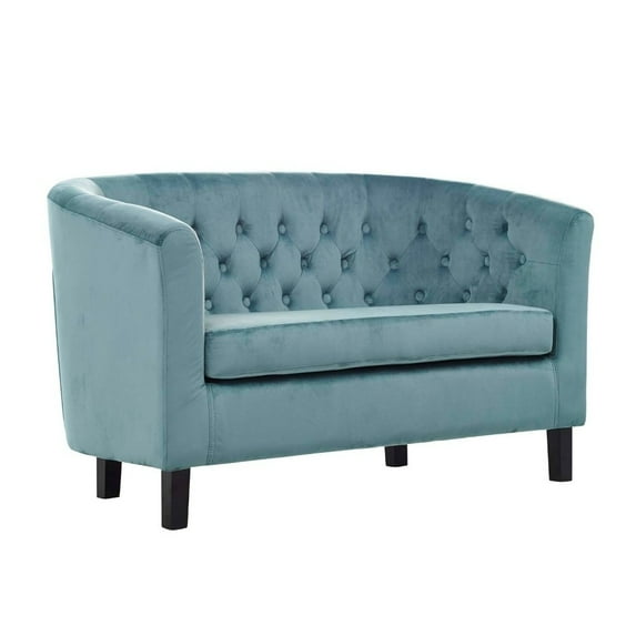 Modway Prospect Performance Velvet Loveseat in Sea Blue