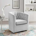 thumbnail image 1 of Modway Prospect Tufted Performance Velvet Swivel Armchair in Light Gray, 1 of 9