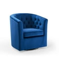 thumbnail image 1 of Modway Prospect Tufted Performance Velvet Swivel Armchair in Navy, 1 of 9