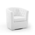 thumbnail image 1 of Modway Prospect Tufted Performance Velvet/Wood Swivel Armchair in White, 1 of 9
