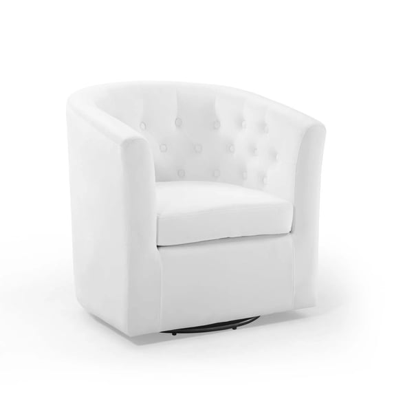 Modway Prospect Tufted Performance Velvet/Wood Swivel Armchair in White