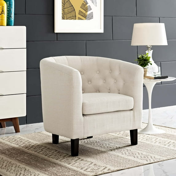 Modway Prospect Upholstered Fabric Armchair in Beige