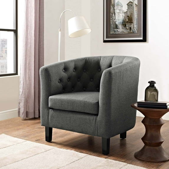Modway Prospect Upholstered Fabric Armchair in Gray