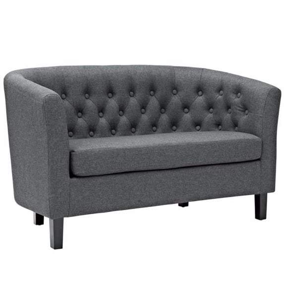 Modway Prospect Upholstered Fabric Loveseat in Gray