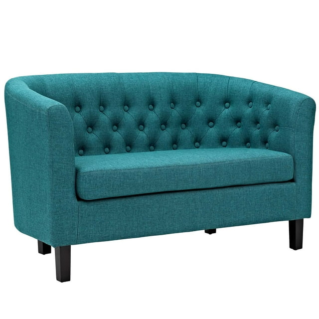 Modway Prospect Upholstered Fabric Loveseat in Teal