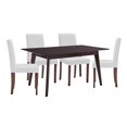 thumbnail image 1 of Modway Prosper 5 Piece Faux Leather Dining Set, Brown/White, 1 of 7