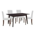 thumbnail image 1 of Modway Prosper 5 Piece Faux Leather Dining Set, Brown/White, 1 of 7