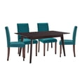 thumbnail image 1 of Modway Prosper 5 Piece Upholstered Fabric Dining Set, Brown/Blue, 1 of 2