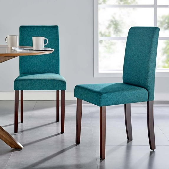 Modway Prosper Upholstered Fabric Dining Side Chair Set of 2 in Teal