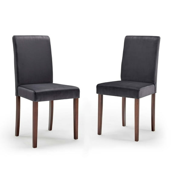 Modway Prosper Upholstered Velvet Dining Side Chair Set of 2 in Gray