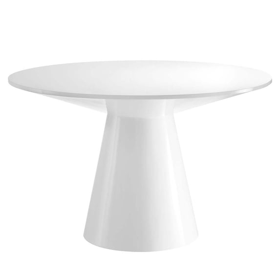 Modway Provision 47" Round Modern Style MDF Wood Dining Table in White