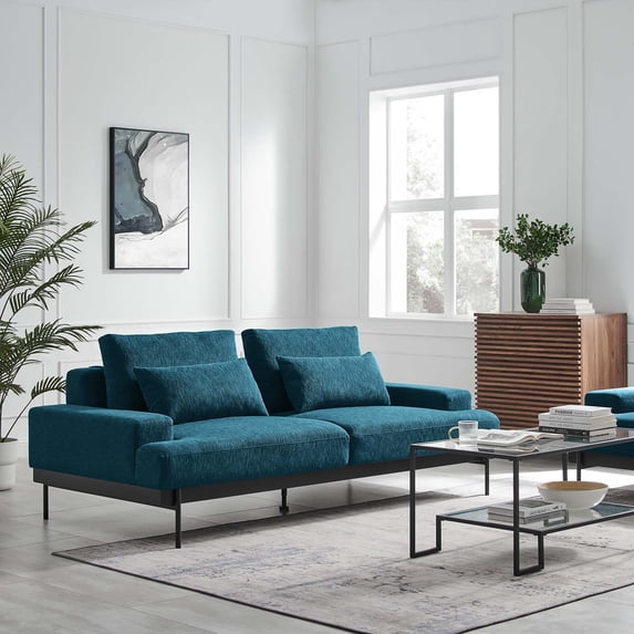 Modway Proximity Upholstered Fabric Sofa in Azure