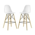 thumbnail image 1 of Modway Pyramid Dining Side Bar Stool Set of 2 in White, 1 of 6