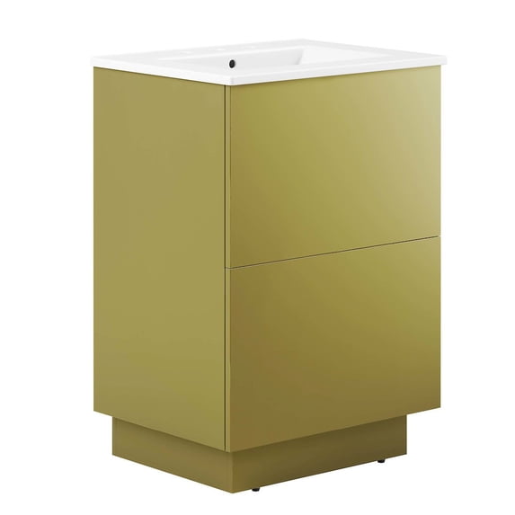 Modway Quantum 24" Bathroom Vanity in White Gold