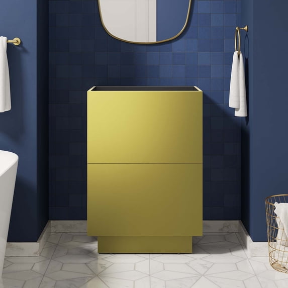 Modway Quantum 24" Bathroom Vanity Cabinet (Sink Basin Not Included) in Gold